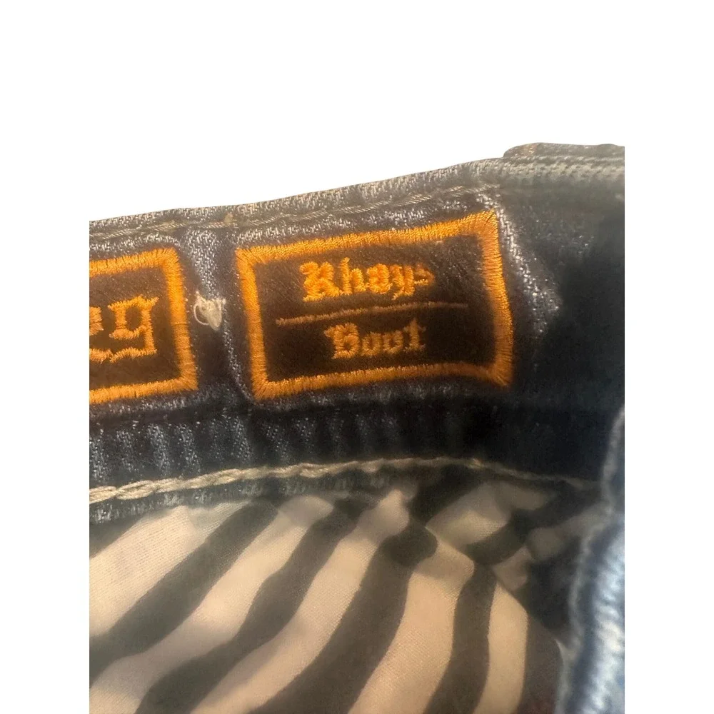 Rock Revival Rhays Bootcut Jeans Mens 29 Dark Wash Distressed Y2K Grunge